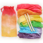 Sticks-n-silks rainbow set<br>FREE silk carrying bag<br><b>Free Shipping</b>